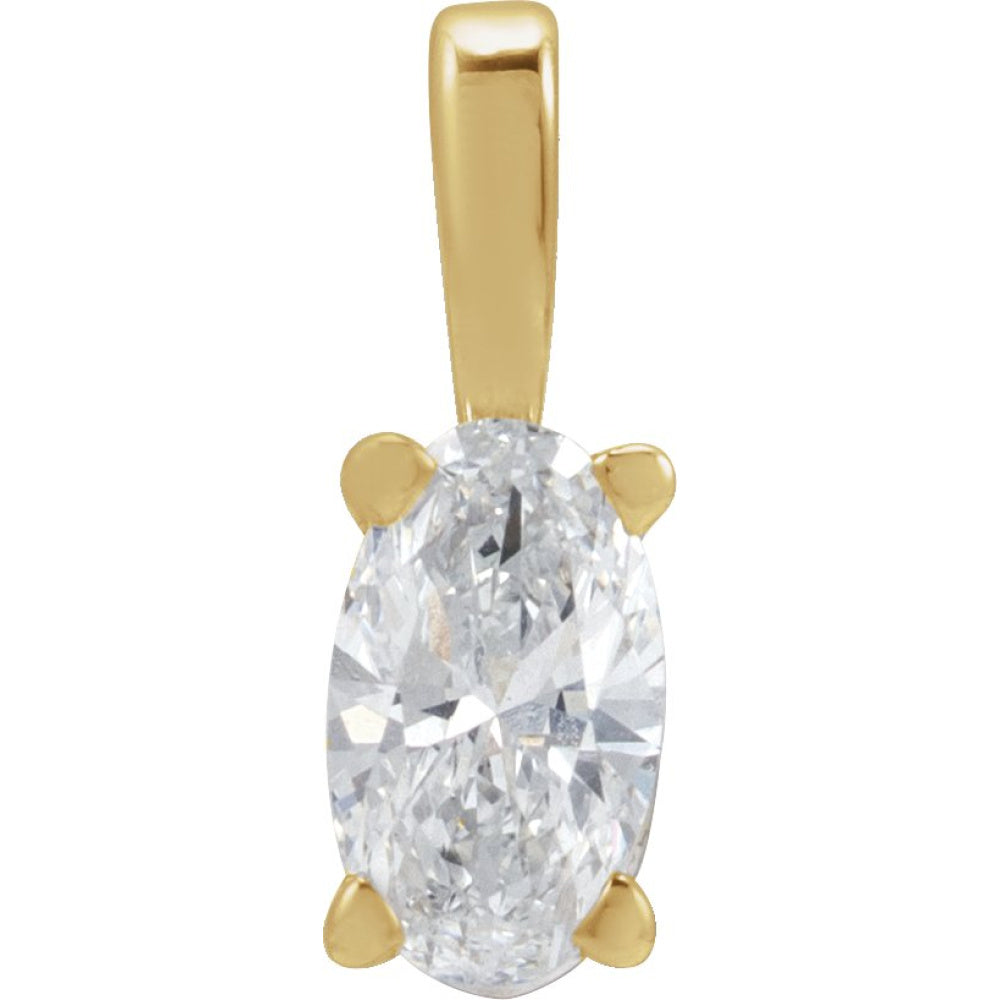 Oval 4-Prong Solitaire Lightweight Pendant