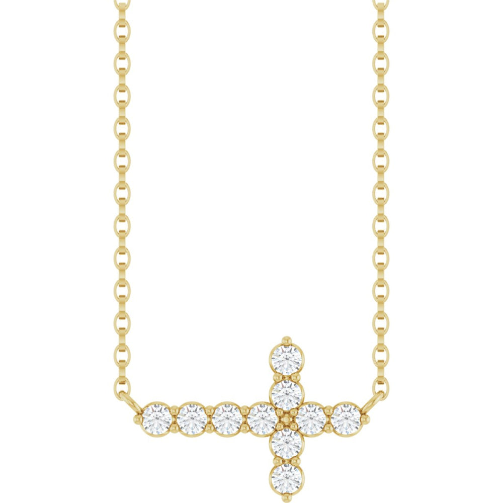 Accented Cross Necklace or Center