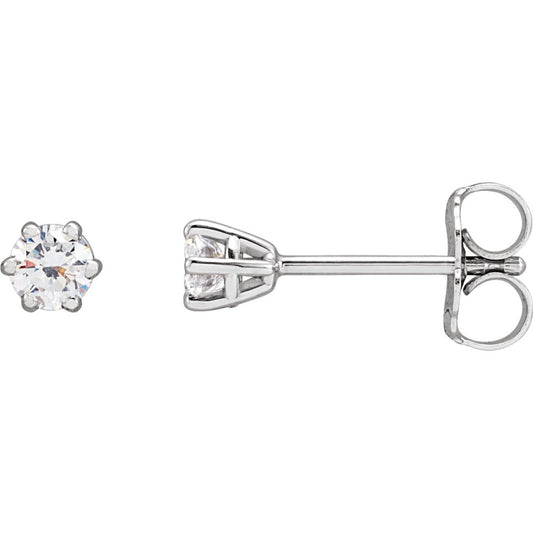 Round 6-Prong Stud Earrings