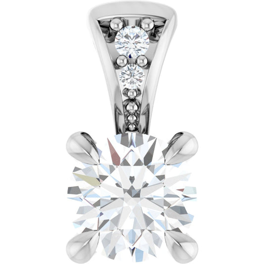 Accented Claw-Prong Pendant