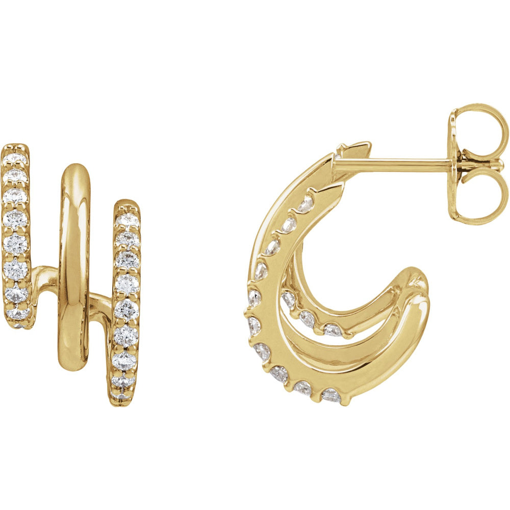 Three Stacked Hoop Earrings