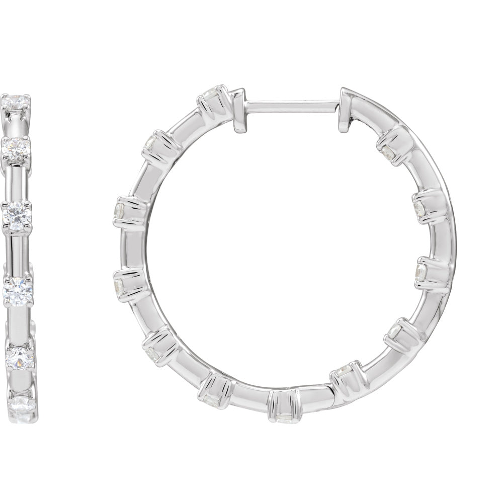 Lab-Grown Diamond Inside-Outside Hoop Earrings