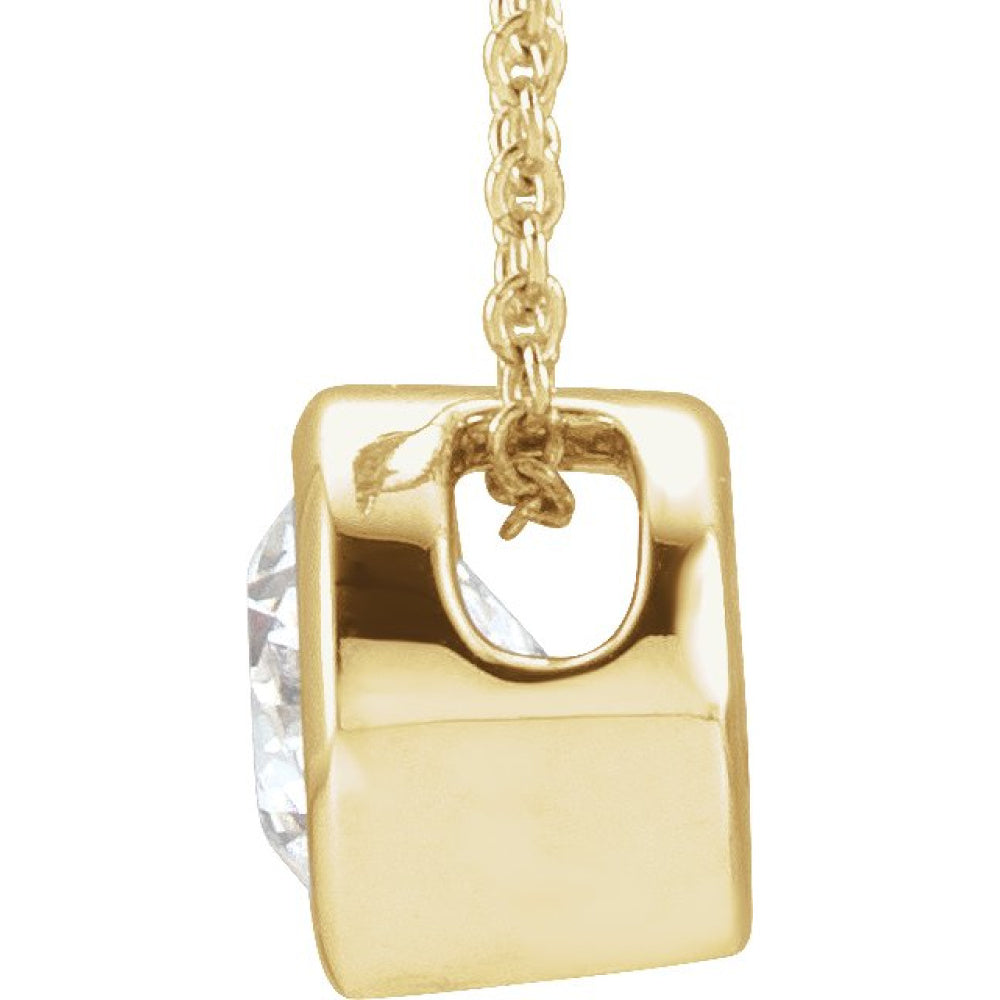 Bezel-Set Solitaire Necklace