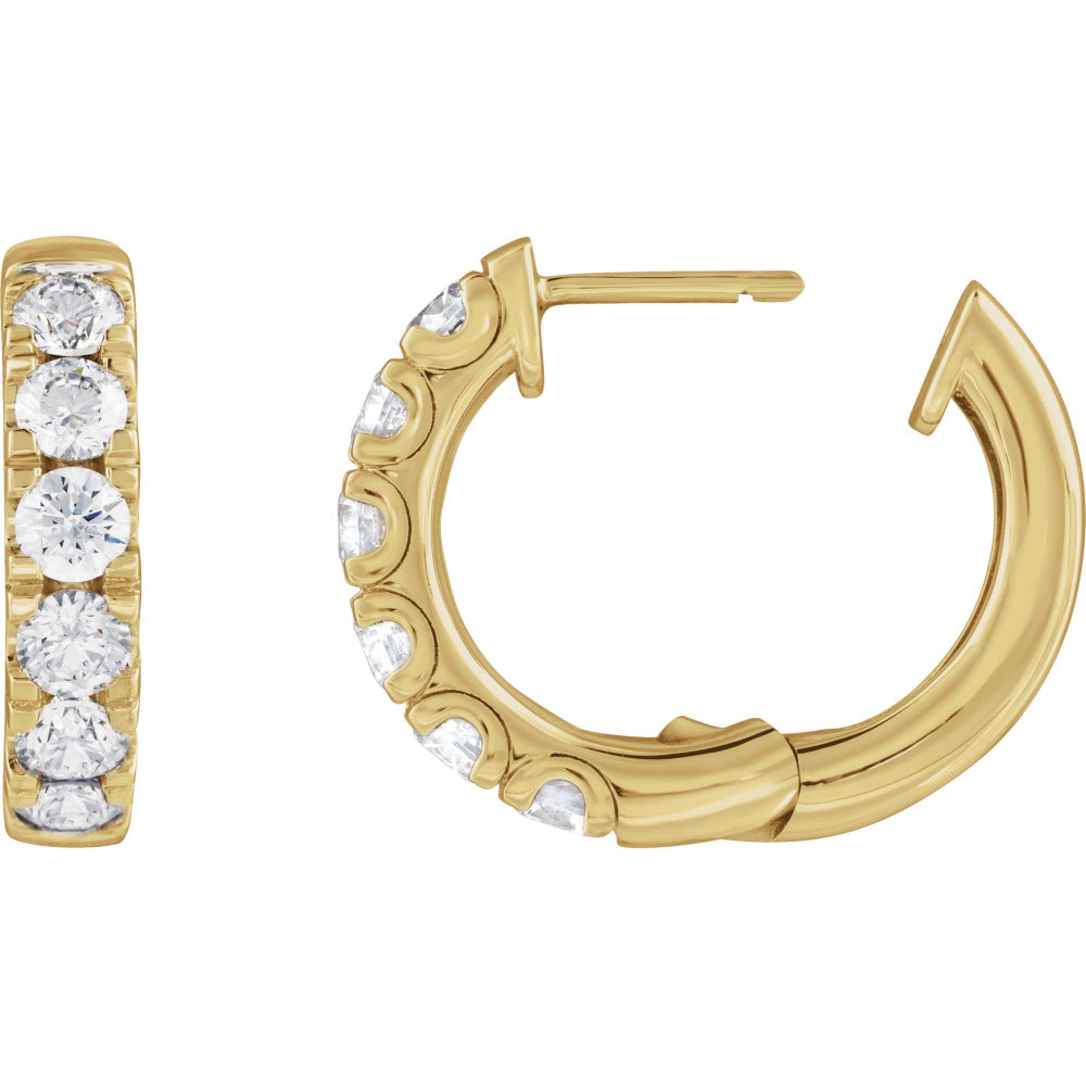 Accented Hinged Hoop Earrings