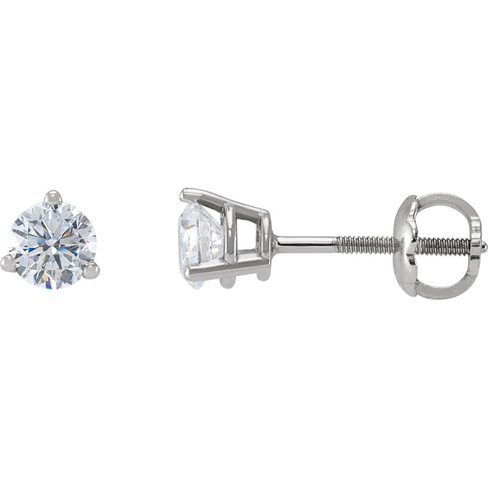 Round 3-Prong Stud Earrings