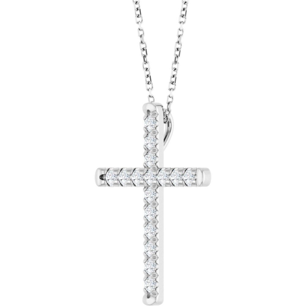 French-Set Cross Necklace or Pendant