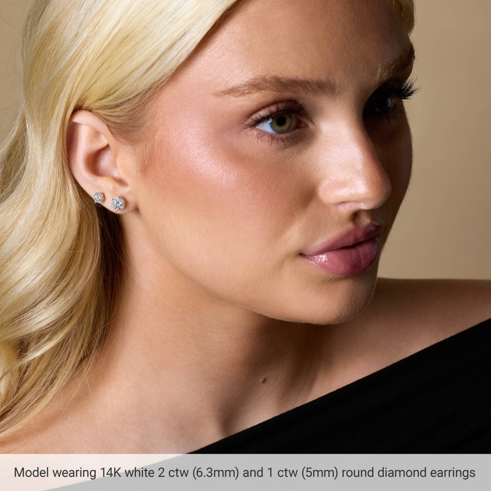 Round 6-Prong Stud Earrings