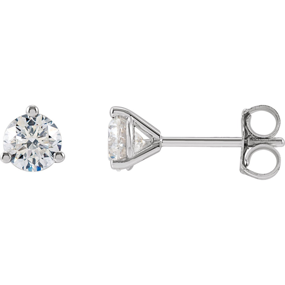 Round 3-Prong Cocktail-Style Stud Earrings