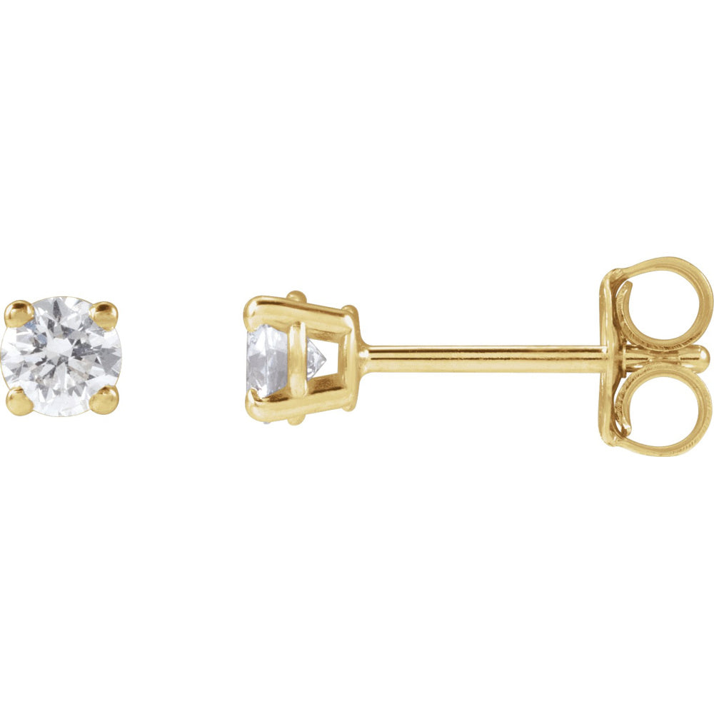 Round 4-Prong Lightweight Stud Earrings