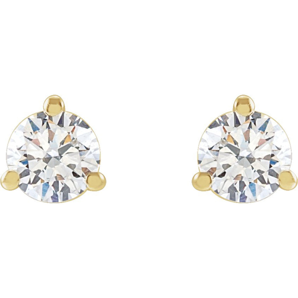 Round 3-Prong Cocktail-Style Stud Earrings
