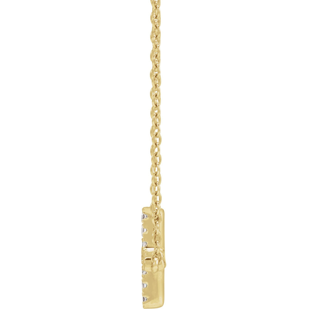 Lab-Grown Diamond Sideways Cross Necklace