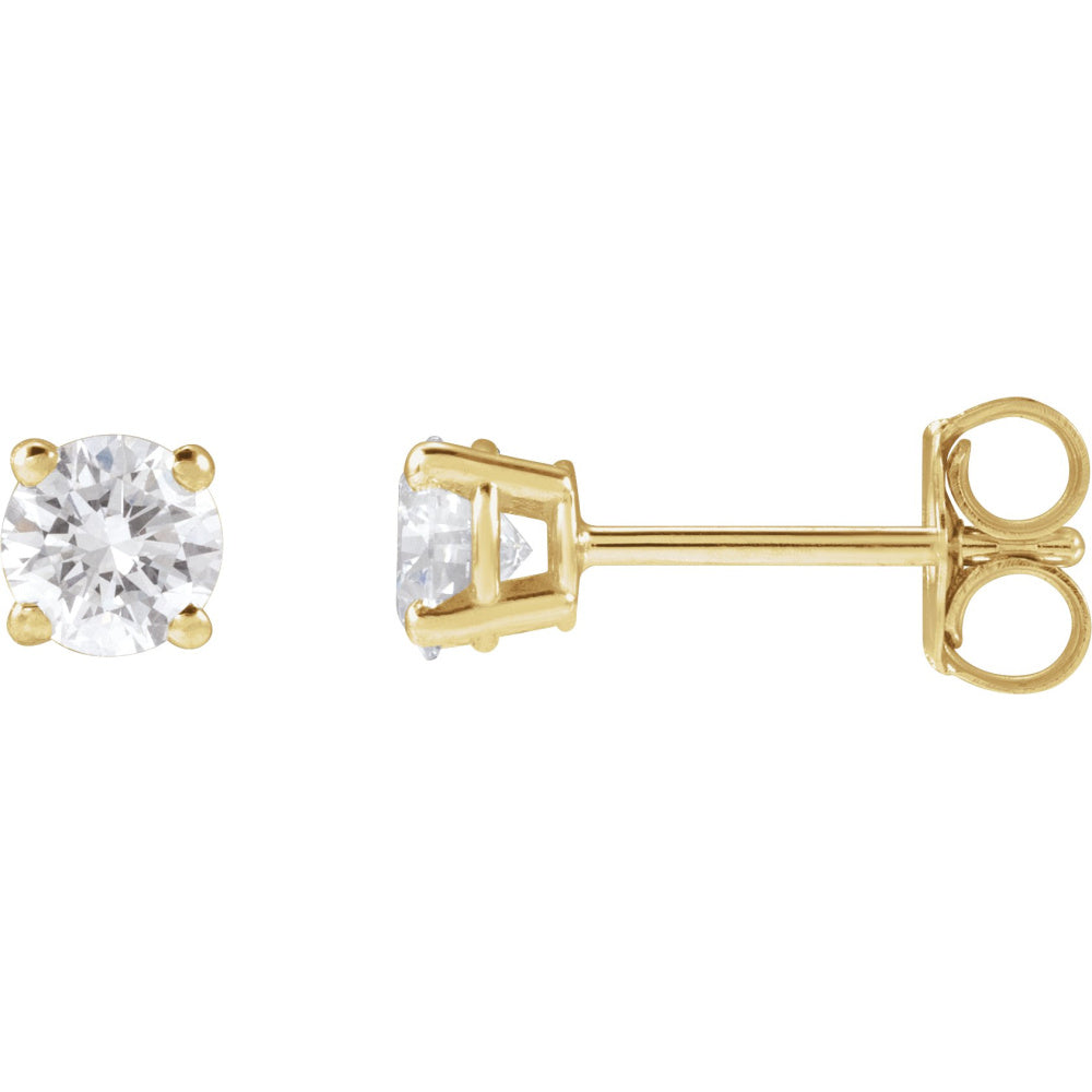 Round 4-Prong Lightweight Stud Earrings