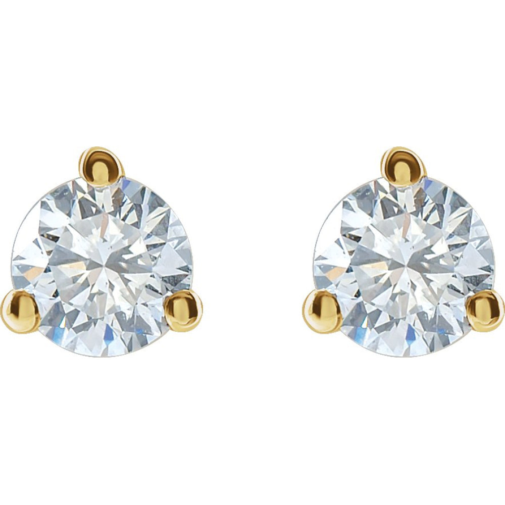 Round 3-Prong Cocktail-Style Stud Earrings