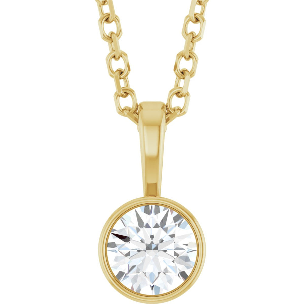 Bezel-Set Solitaire Necklace or Pendant