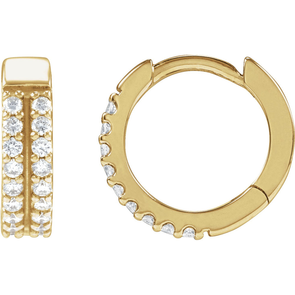 Double-Row Accented Hoop Earrings
