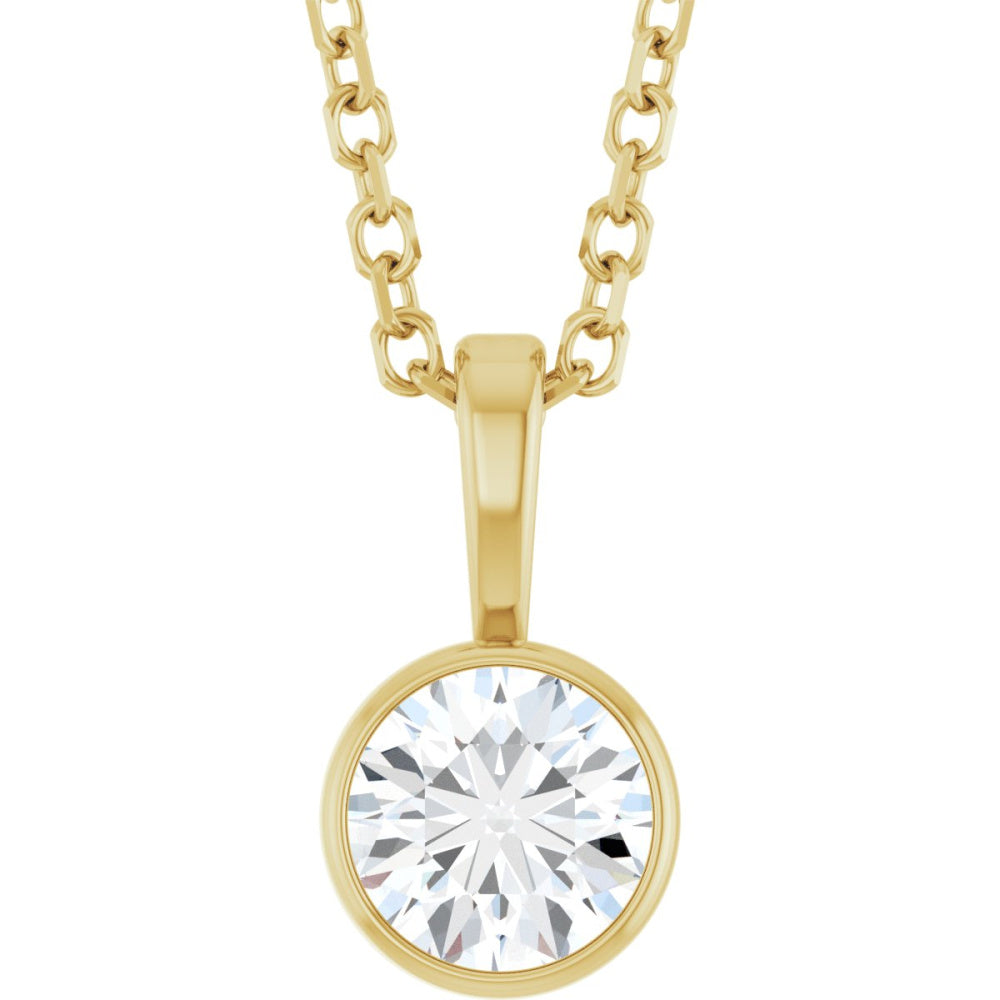 Bezel-Set Solitaire Necklace or Pendant