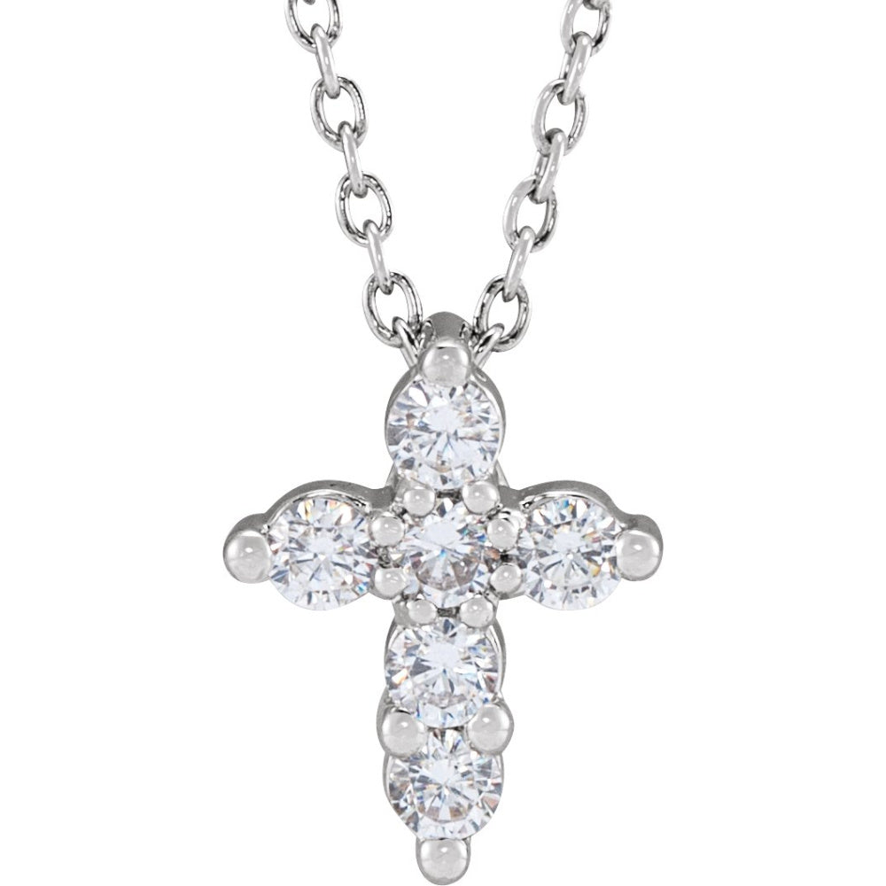 Lab-Grown Diamond Cross Necklace