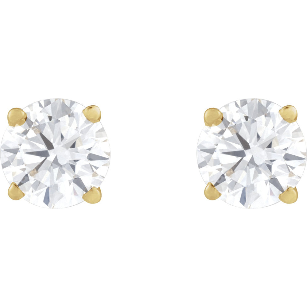 Round 4-Prong Lightweight Stud Earrings