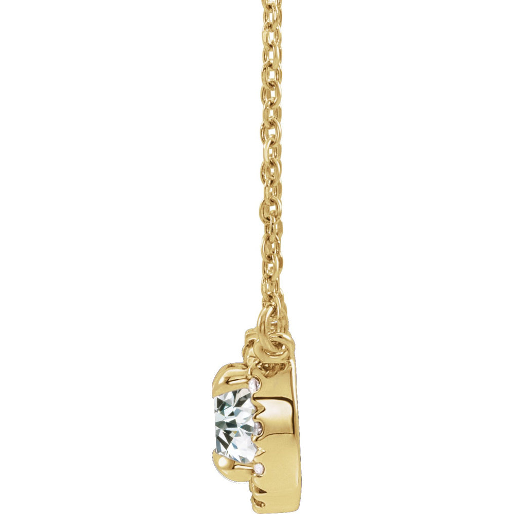 French-Set Halo-Style Necklace or Center