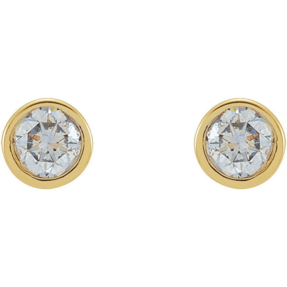 Round Micro Bezel-Set Stud Earrings