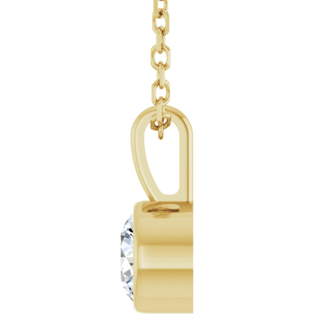 Bezel-Set Solitaire Necklace or Pendant