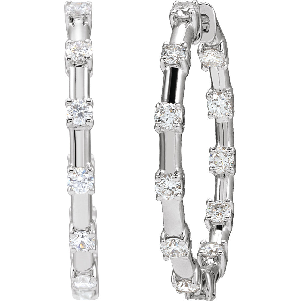 Lab-Grown Diamond Inside-Outside Hoop Earrings