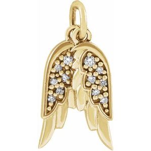 Accented Angel Wings Necklace or Pendant