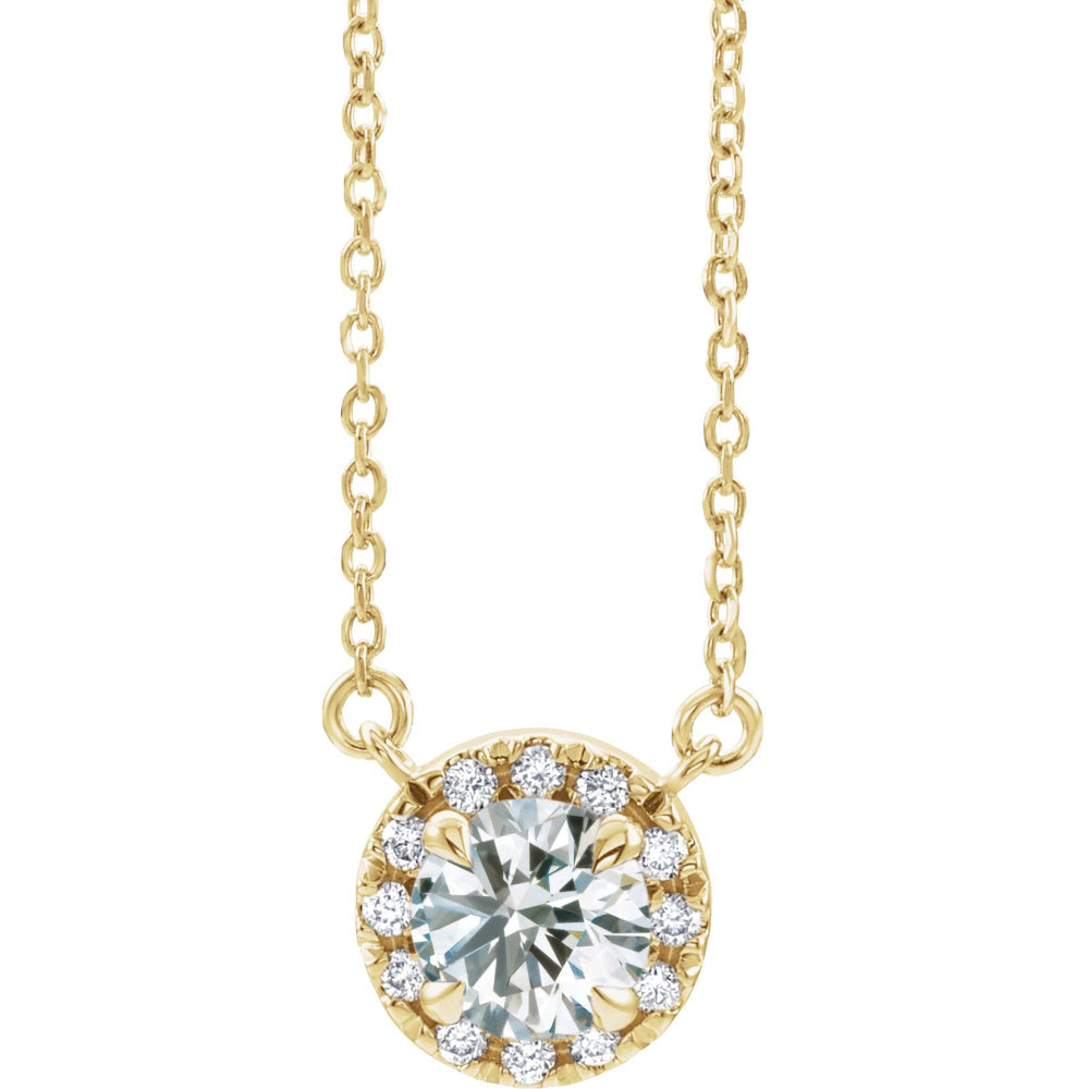 French-Set Halo-Style Necklace or Center