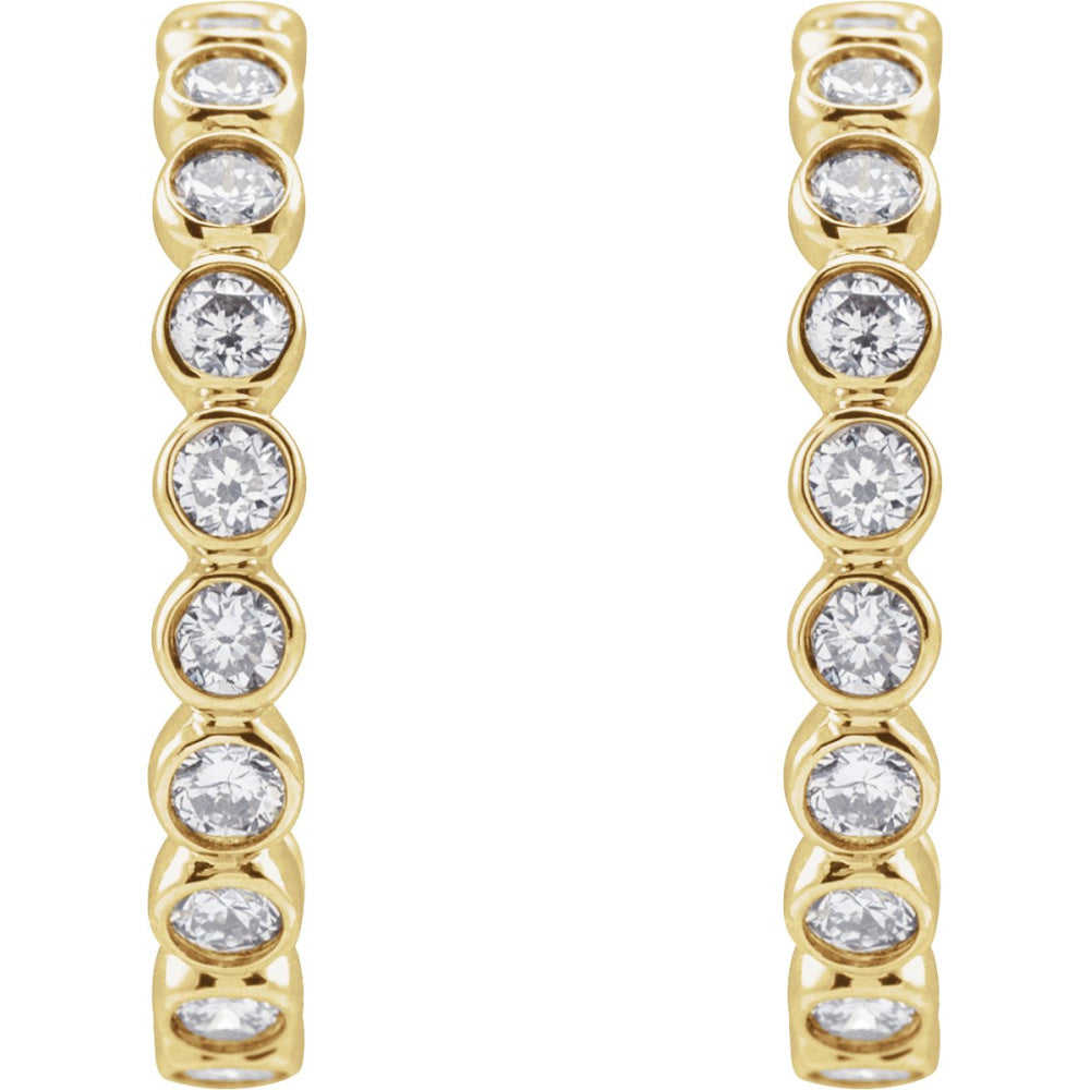 Bezel-Set Hoop Earrings