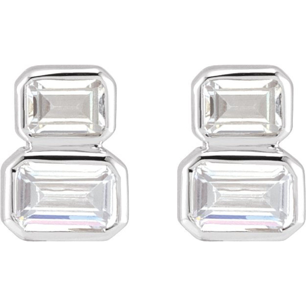 Lab-Grown Diamond Two-Stone Stud Earrings