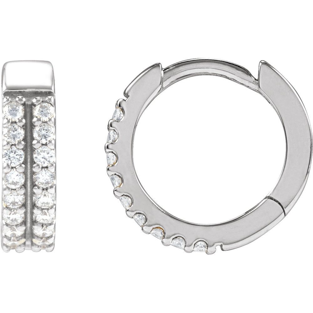 Double-Row Accented Hoop Earrings