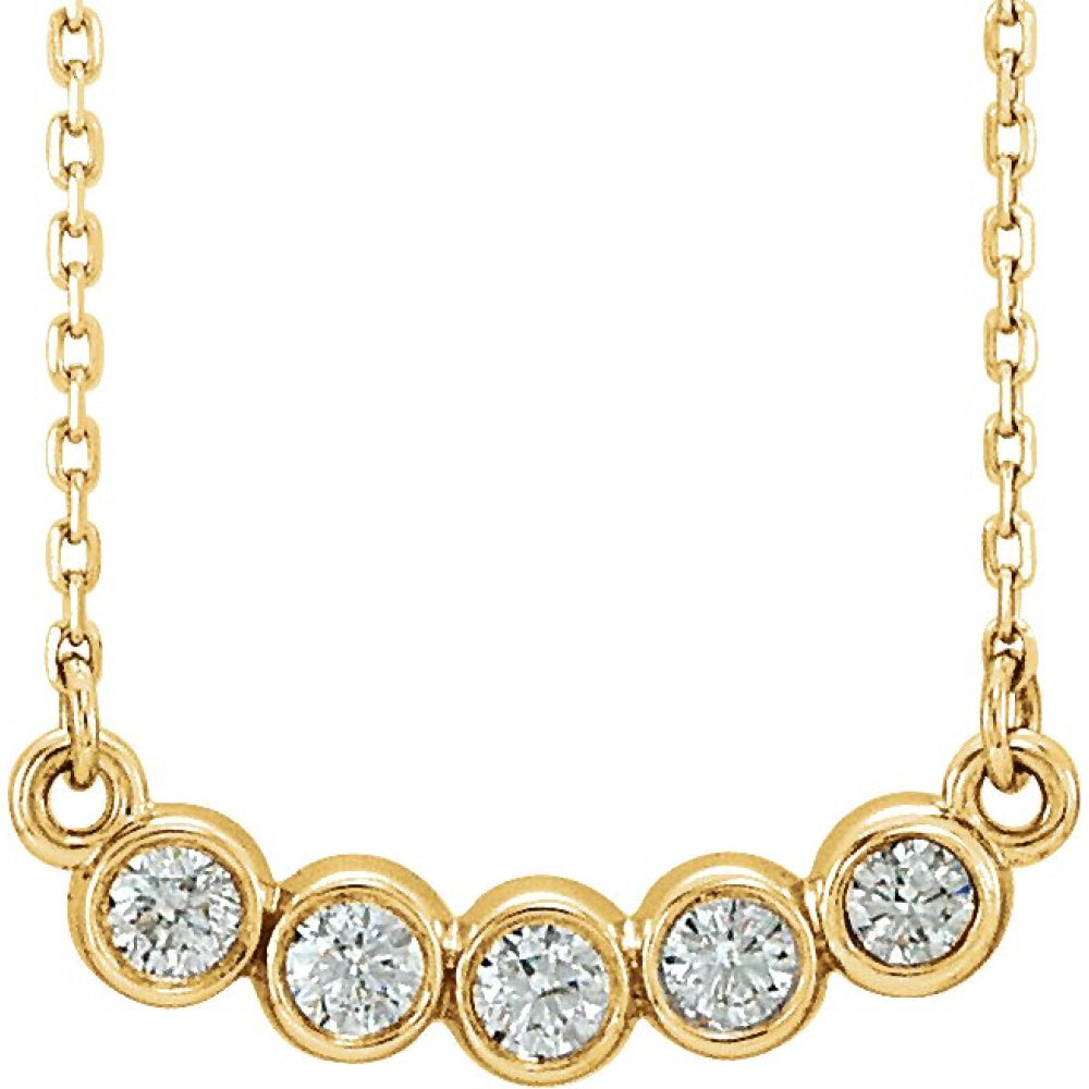 Five-Stone Bezel-Set Necklace or Center