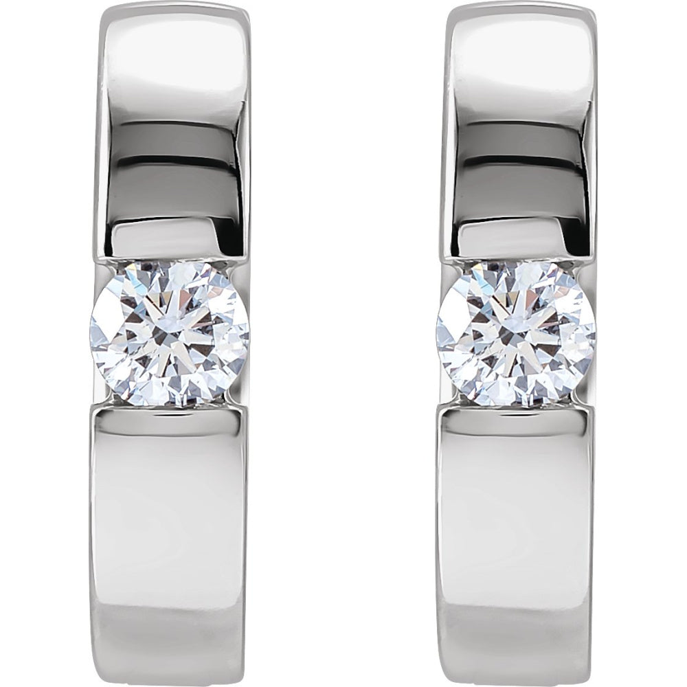 Accented Huggie Hoop Earrings