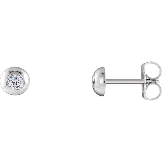Round Bezel-Set Stud Earrings