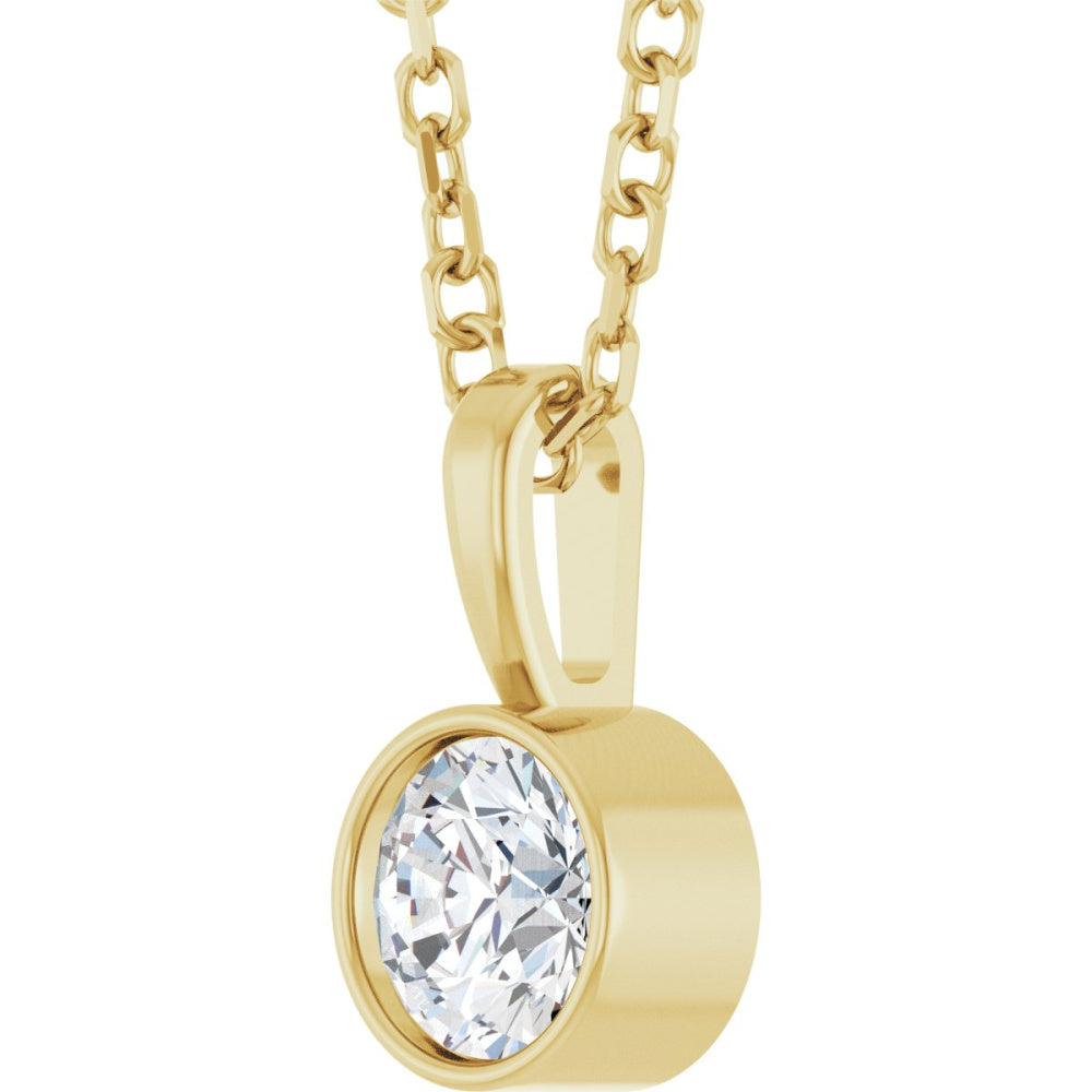 Bezel-Set Solitaire Necklace or Pendant