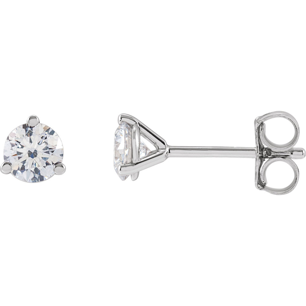 Round 3-Prong Cocktail-Style Stud Earrings