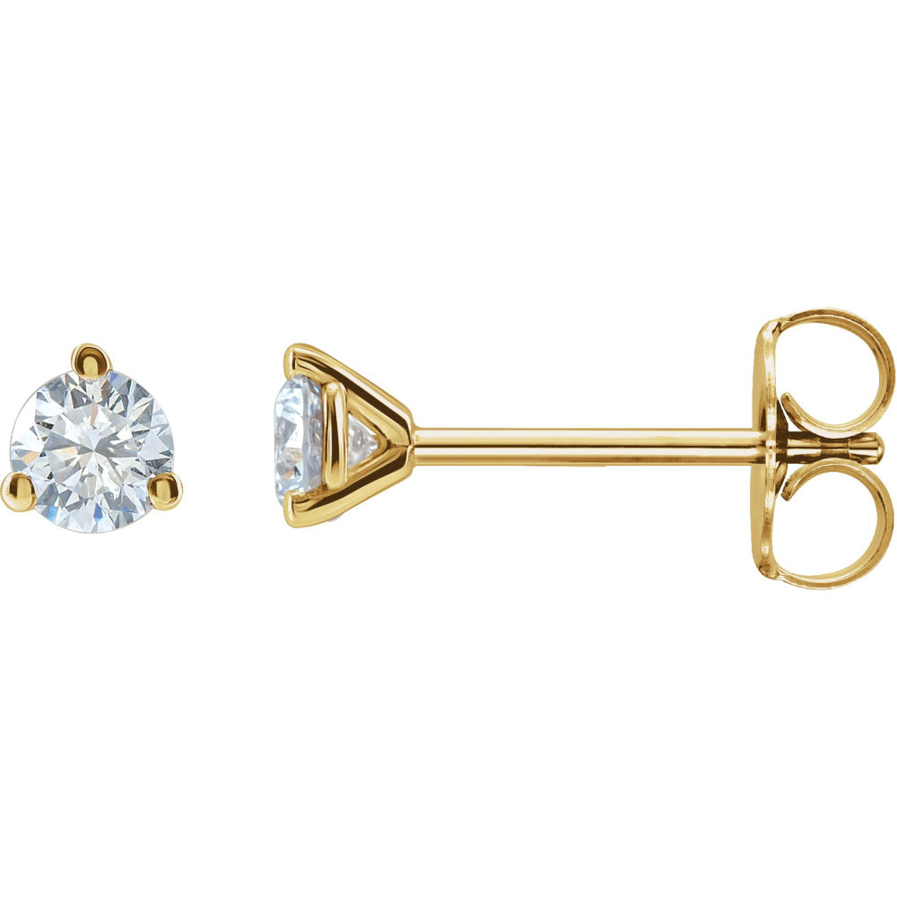 Round 3-Prong Cocktail-Style Stud Earrings