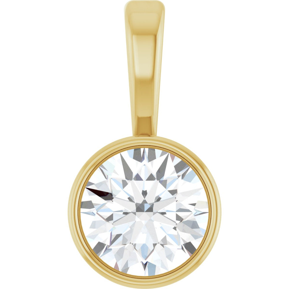 Bezel-Set Solitaire Necklace or Pendant