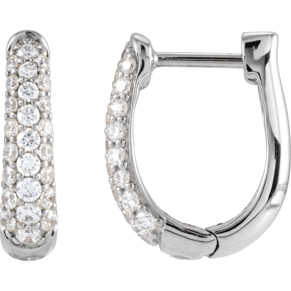 Accented U-Hoop Earrings