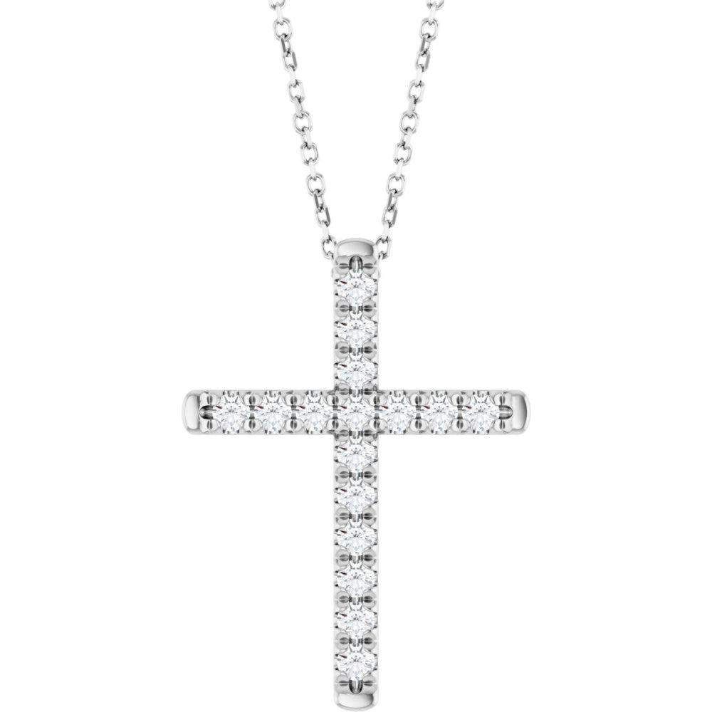 French-Set Cross Necklace or Pendant