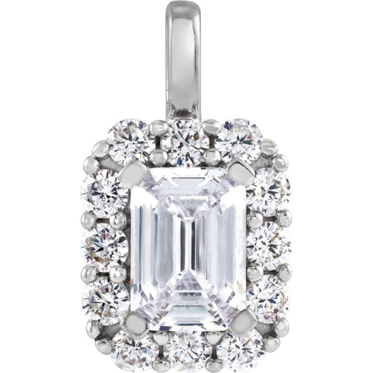 Lab-Grown Diamond Halo-Style Pendant