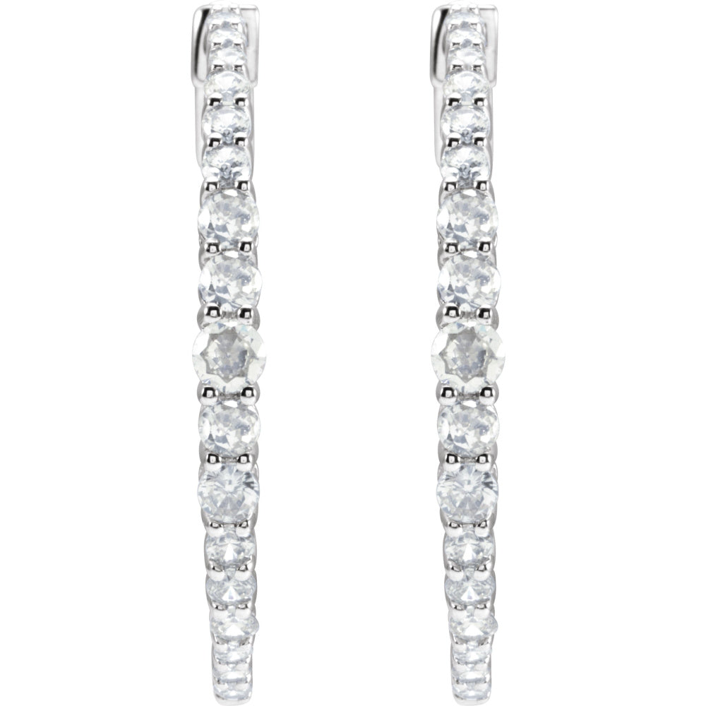 Accented Graduated Hoop Earrings