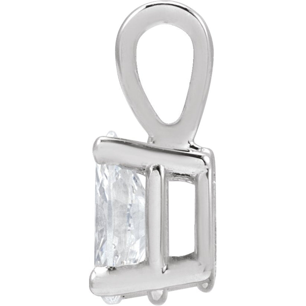 Oval 4-Prong Solitaire Lightweight Pendant