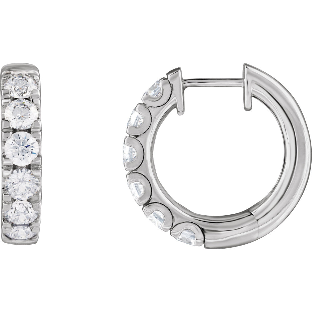 Accented Hinged Hoop Earrings