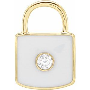 Accented Enamel Lock Charm/Pendant