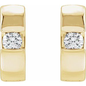 Accented Huggie Hoop Earrings