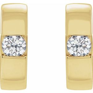 Accented Huggie Hoop Earrings
