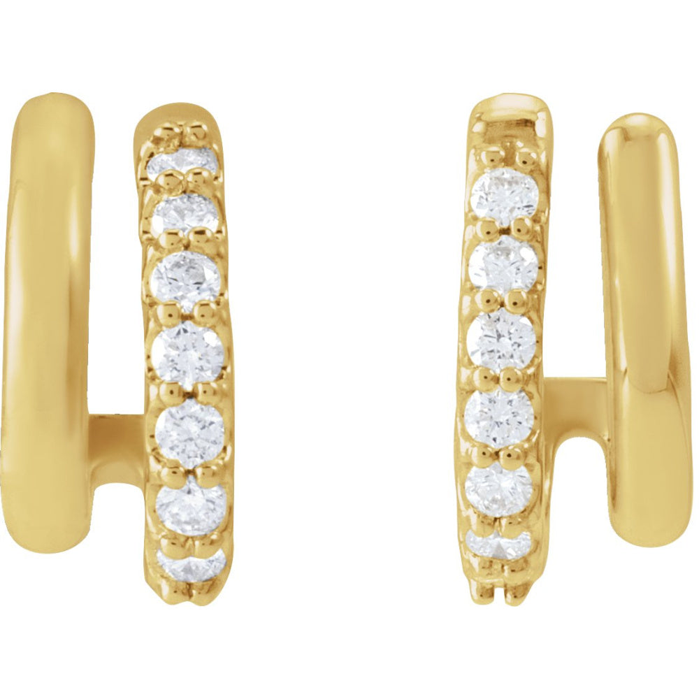 Accented Double Stacked Hoop Earrings