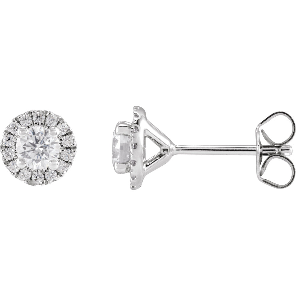 Cocktail-Style Halo-Style Stud Earrings