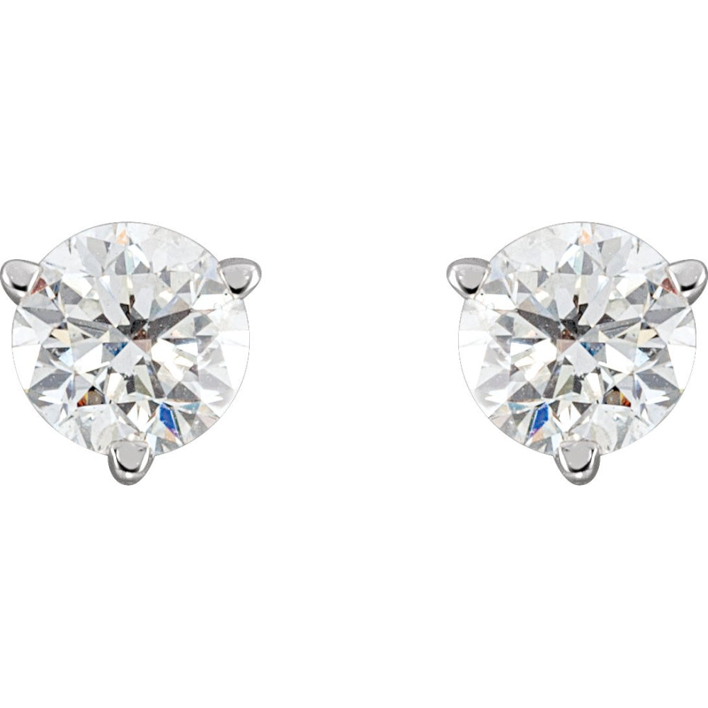 Round 3-Prong Stud Earrings